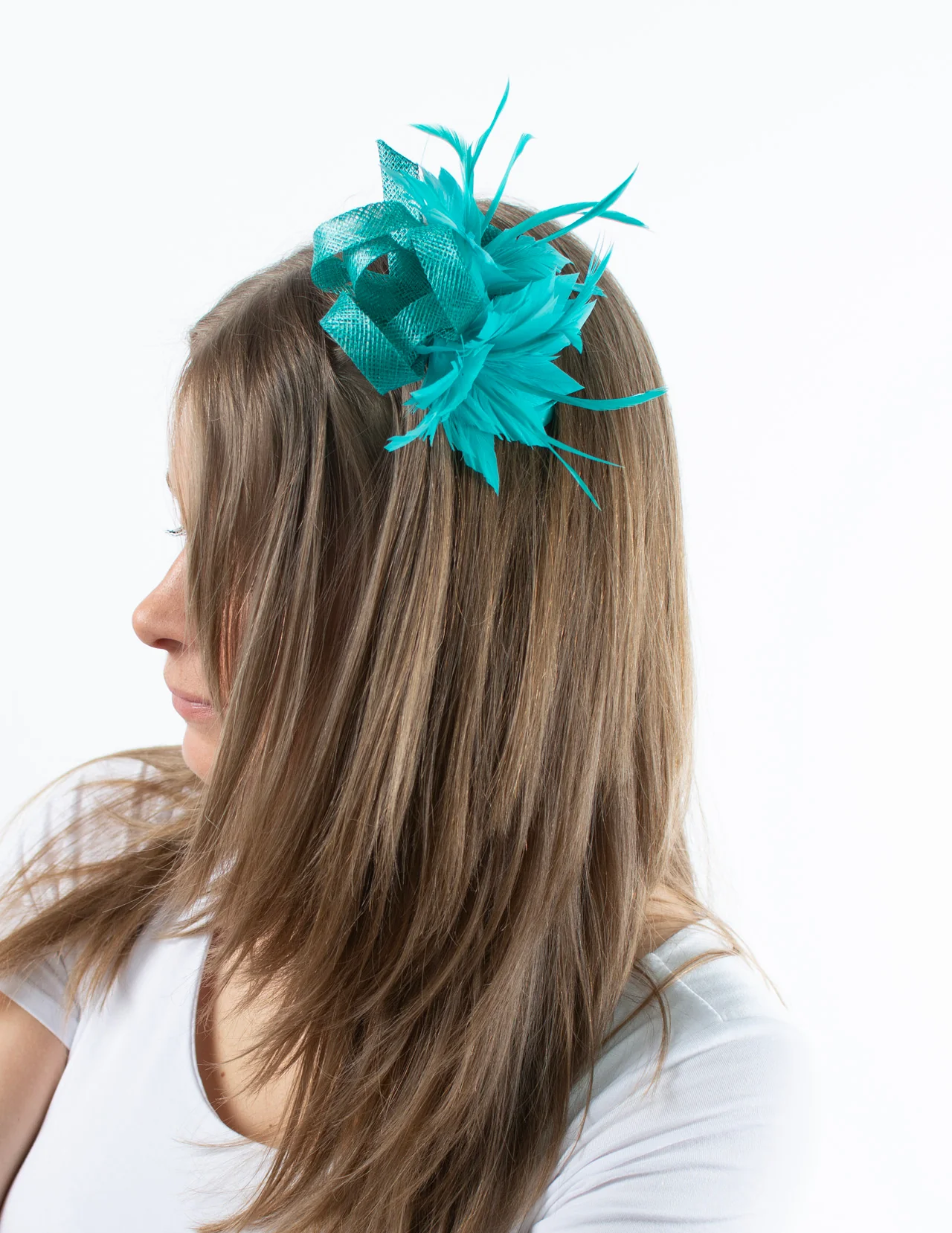 Fascinator | Small Feather Brooch | Turquoise