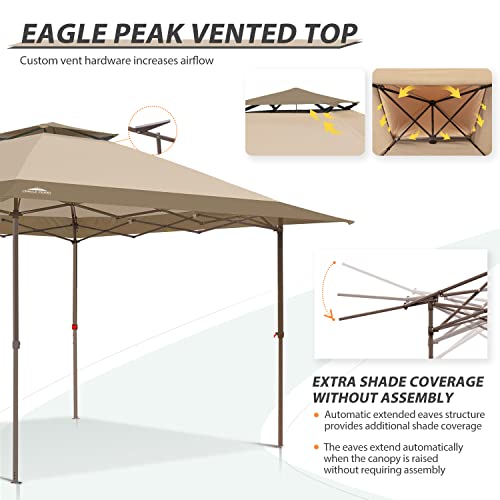 Eagle Peak,Tenda a baldacchino con gamba dritta, per esterni istantanea, con grondaia estensibile automaticamente, 169 metri quadrati di ombreggiatura (beige/marrone) : Amazon.it: Fai da te