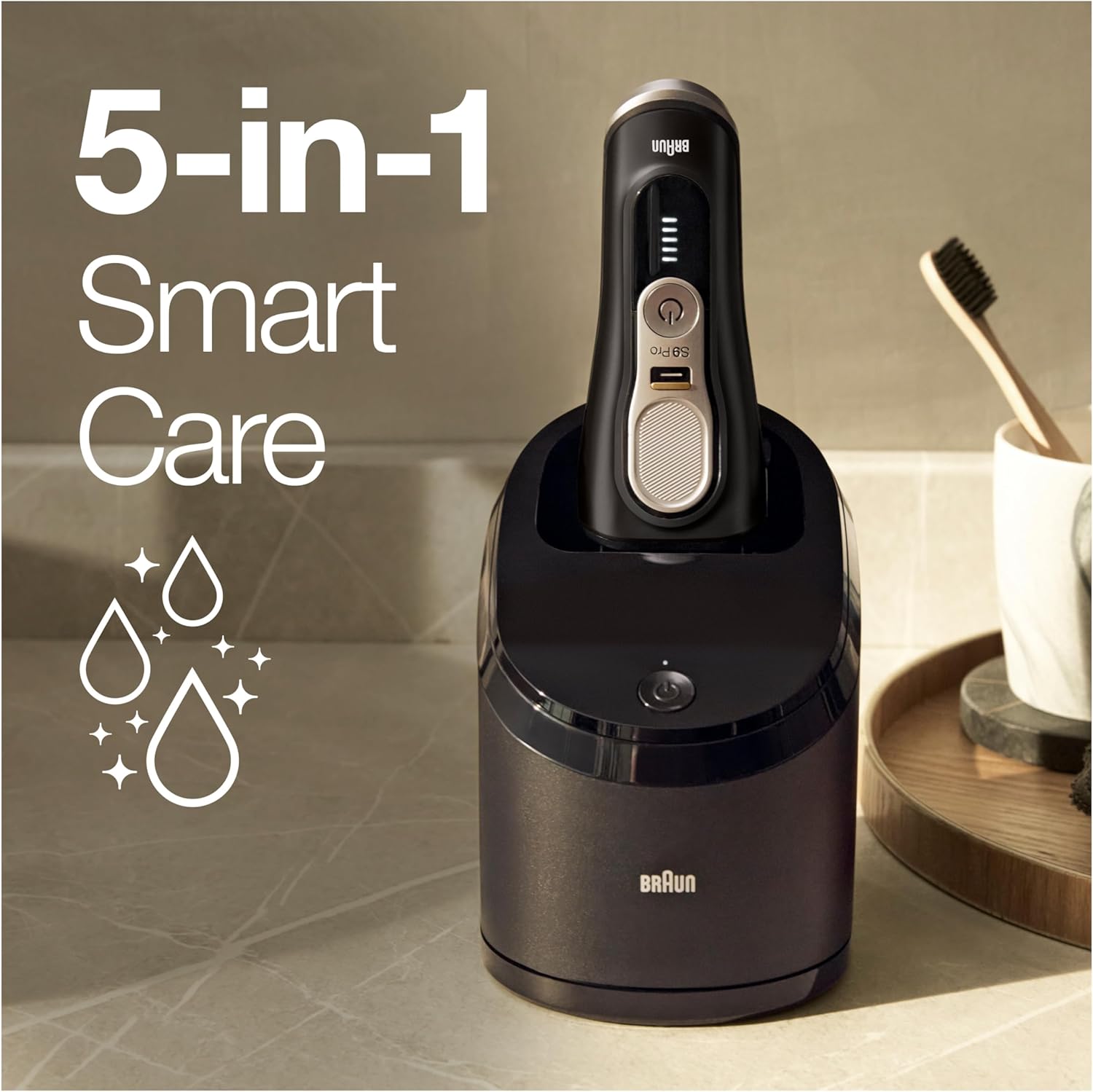Braun Series 9 Pro Premium Rasierer Herren mit 4+1 Scherkopf, Elektrorasierer & ProLift Trimmer, PowerCase, 5-in-1 Reinigungsstation, 60 Min Laufzeit, Made in Germany, 9477cc, silber