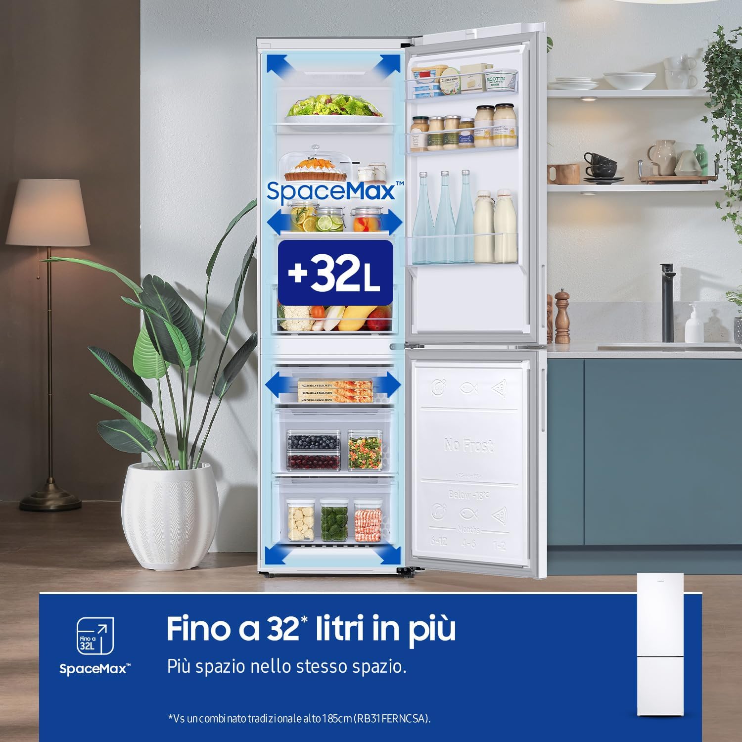 Réfrigérateur Combiné 60cm 344l Nofrost, Blanc - RB33B610EWW