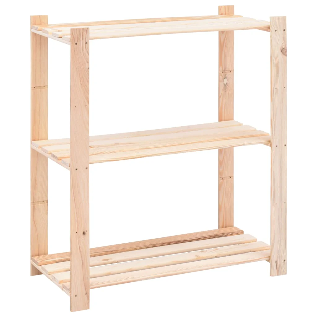 2025 Opslagrekken met 3 planken, 10 stuks, 80x38x90 cm massief grenenhout, 150 kg