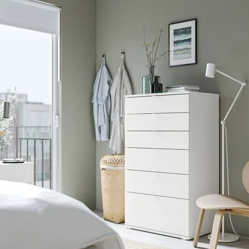 Cómoda VIHALS de 6 cajones de IKEA, color blanco, 70x47x120 cm