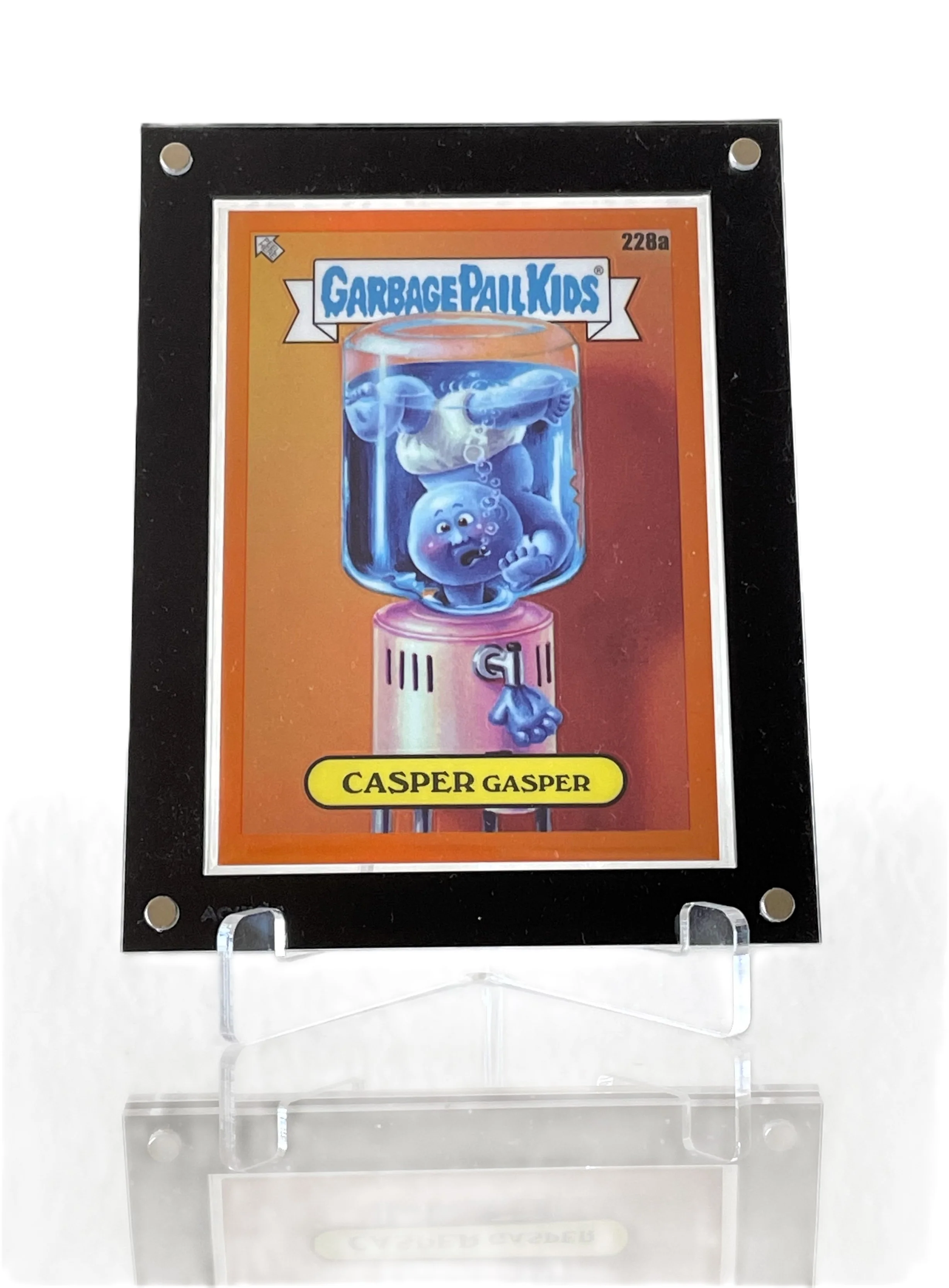 Acrylic Card Holder (MAGNETIC) For One Single SLEEVED Card (max 66x91mm) - BLACK