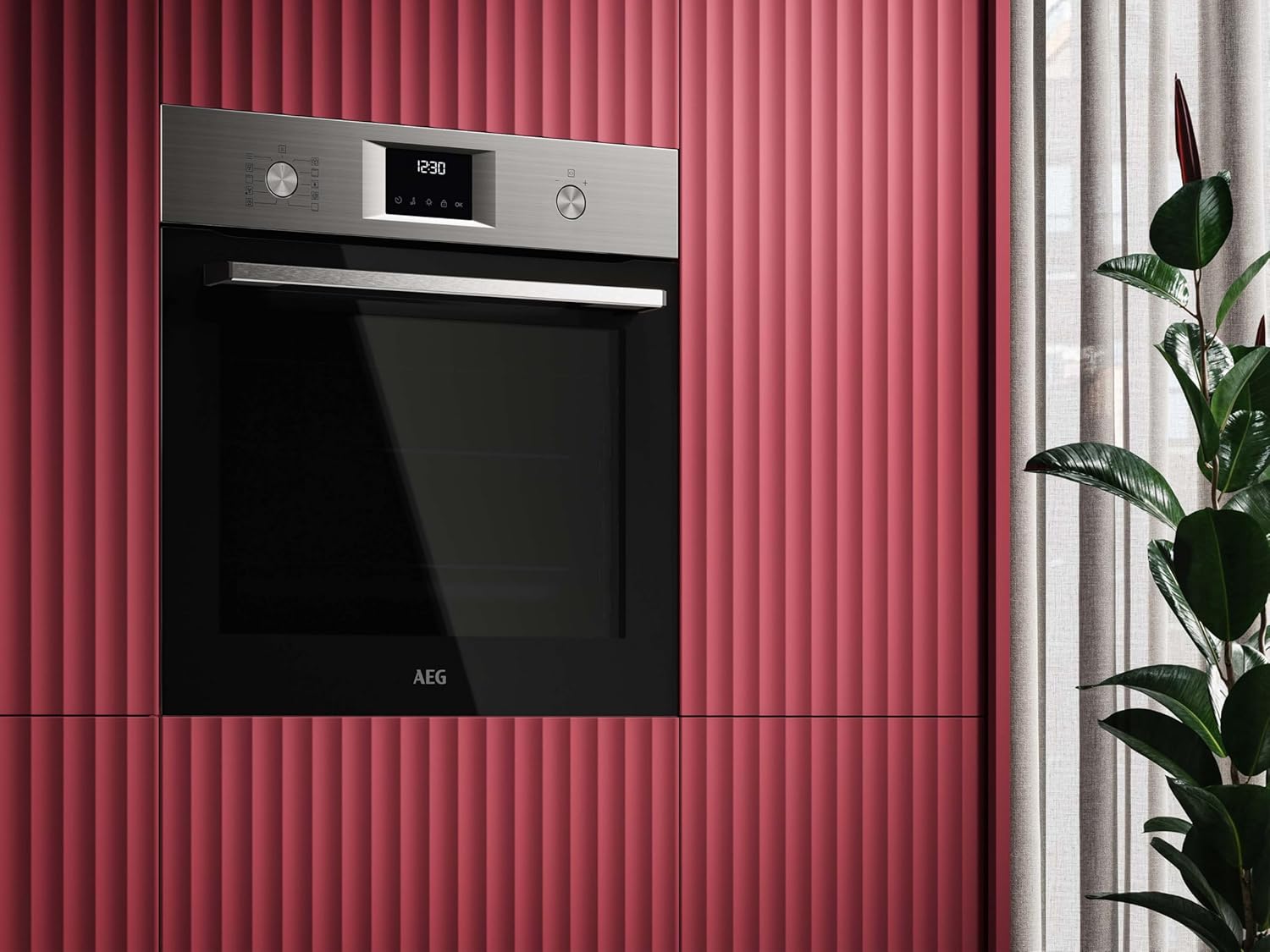 AEG Einbaubackofen – Serie 5 Ringheißluft: Gleichmäßige Garergebnisse auf 3 Ebenen – Pyrolyse Selbstreinigung – 25 Automatikprogramme – LED-Touchdisplay – Schnellaufheizung – Schwarz – BPE53516AB