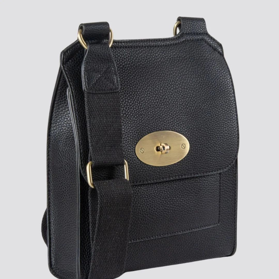 Lily Crossbody Messenger Bag | Black