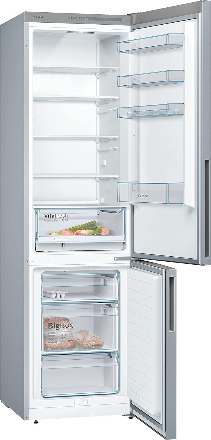 Bosch KGN36NWEA Serie 2 Kühl-Gefrier-Kombination, 186 x 60 cm, 215 L Kühlen & 87 L Gefrieren, NoFrost nie wieder abtauen, LED-Beleuchtung gleichmäßige Ausleuchtung