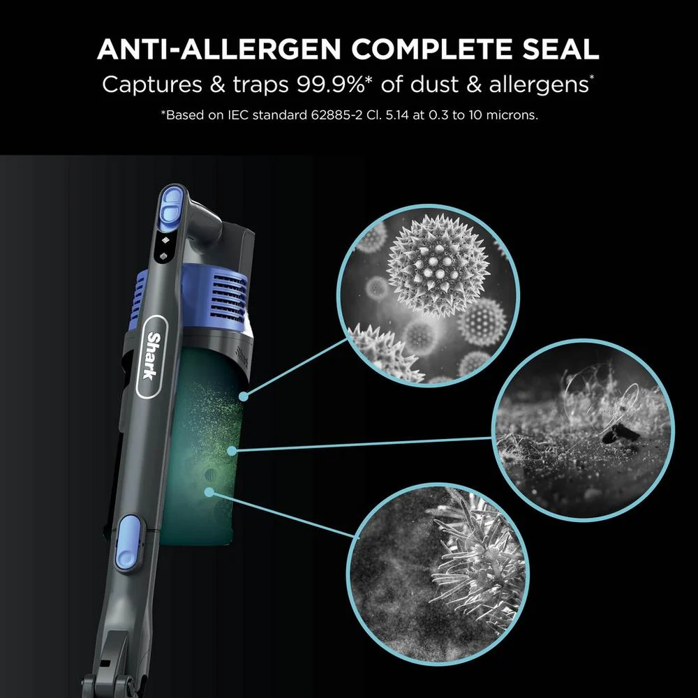 2025 Draadloze Steelstofzuiger Shark IZ202UK �C Tot 40 Minuten Batterijduur, Blauw �C OPRUIMING