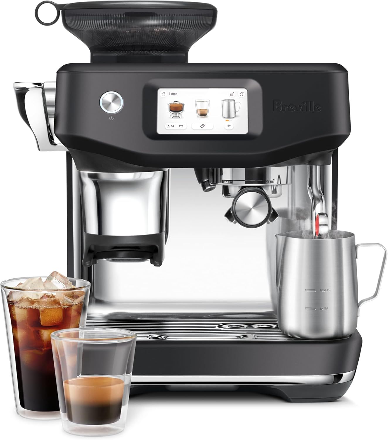 Breville Barista Touch Impress Espresso Machine with Integrated Grinder - Black Truffle