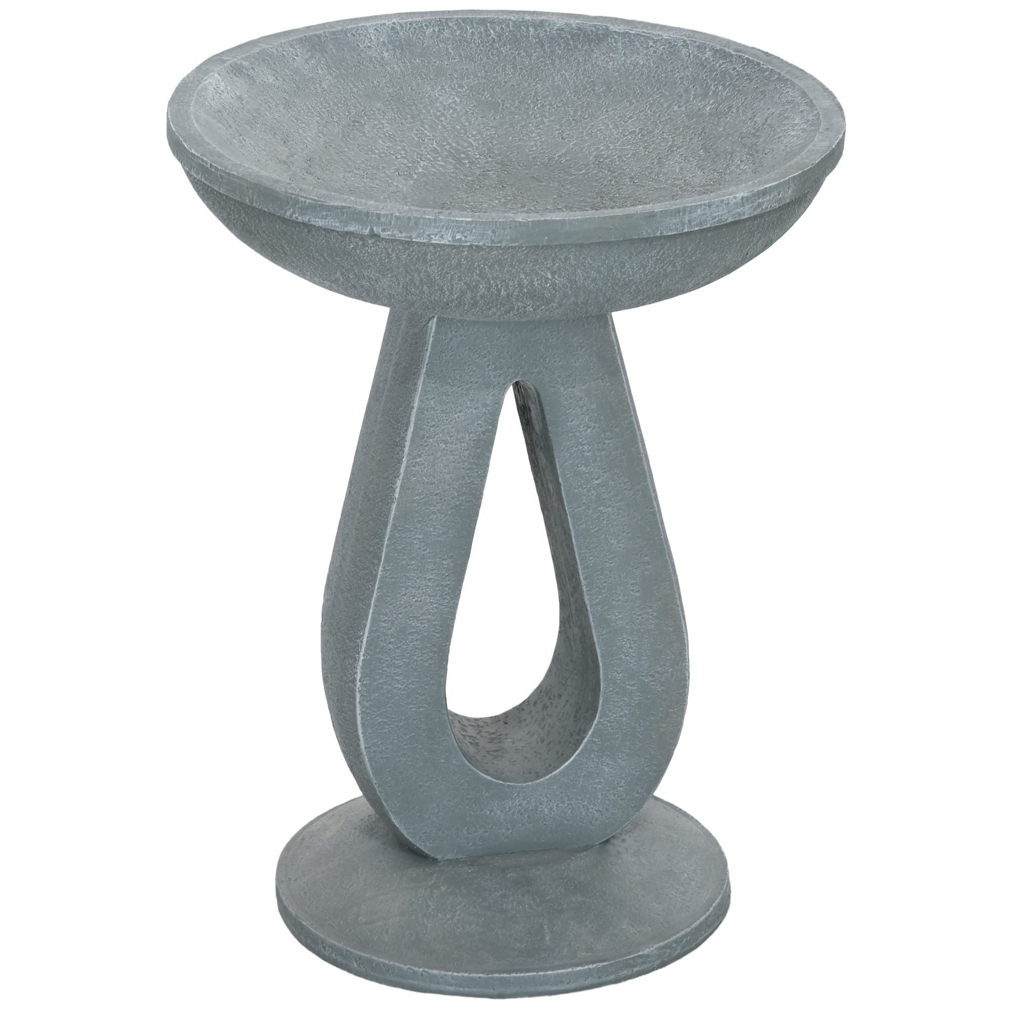 Vogelbad Drinkbak, Steenoptiek, 40 cm x 40 cm x 51 cm, Grijs