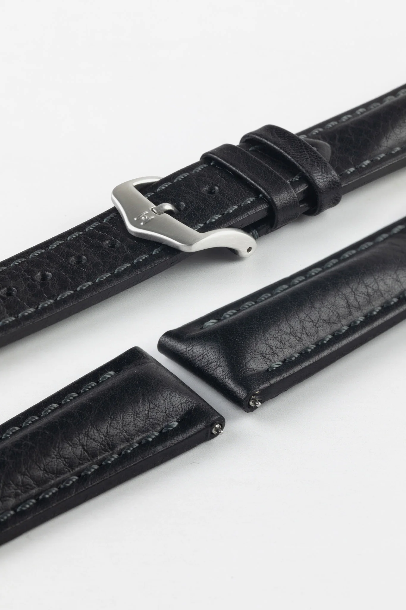 Hirsch LUCCA Tuscan Leather Watch Strap in BLACK