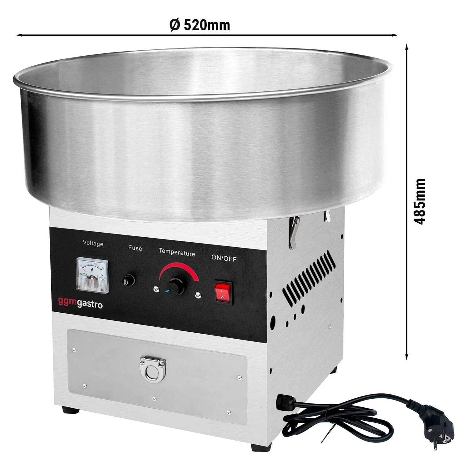 Sukkerspinnmaskin - ? 520 mm - 950 W - rustfritt st?l