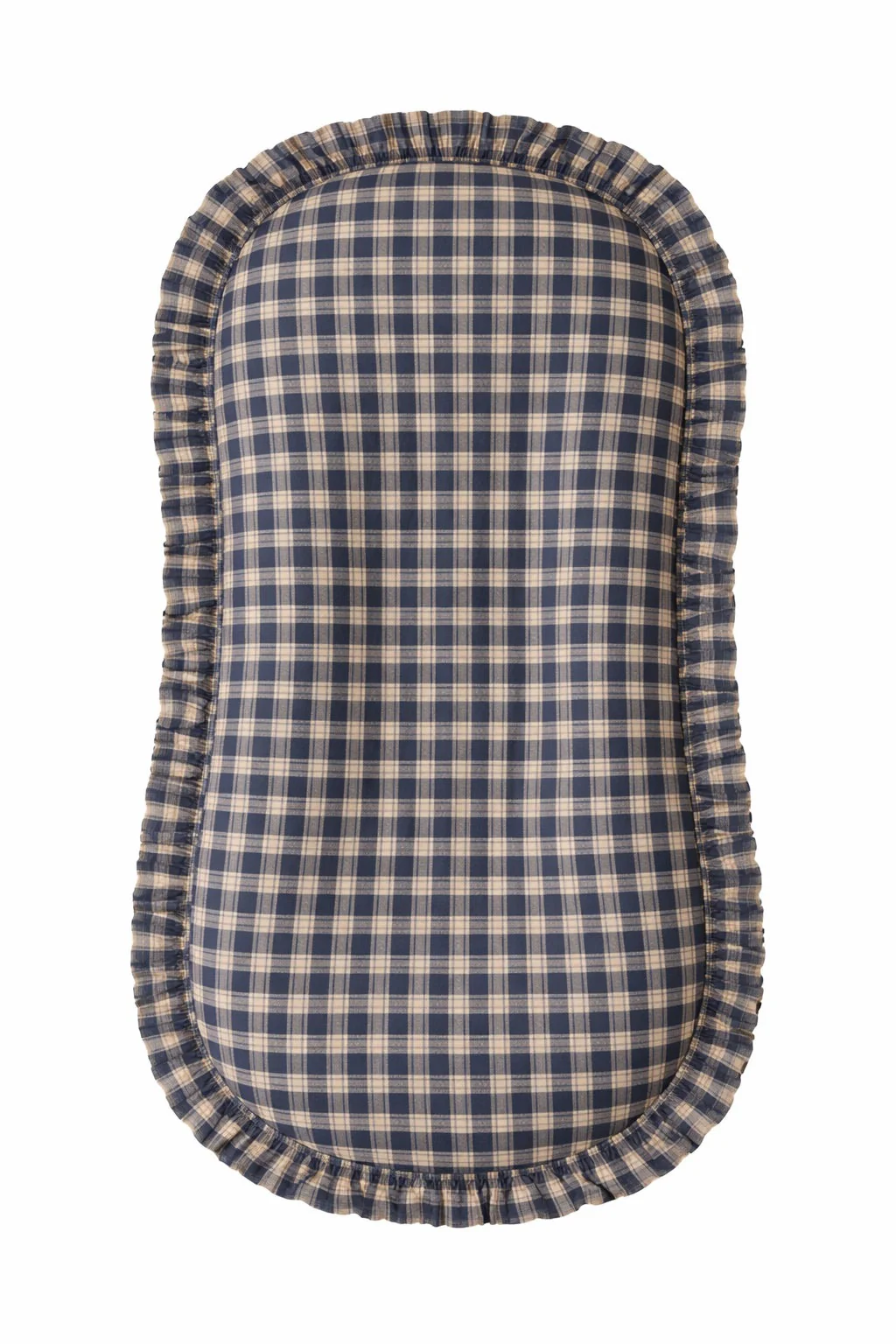 Blue Plaid Ruffle Baby Lounger Cover