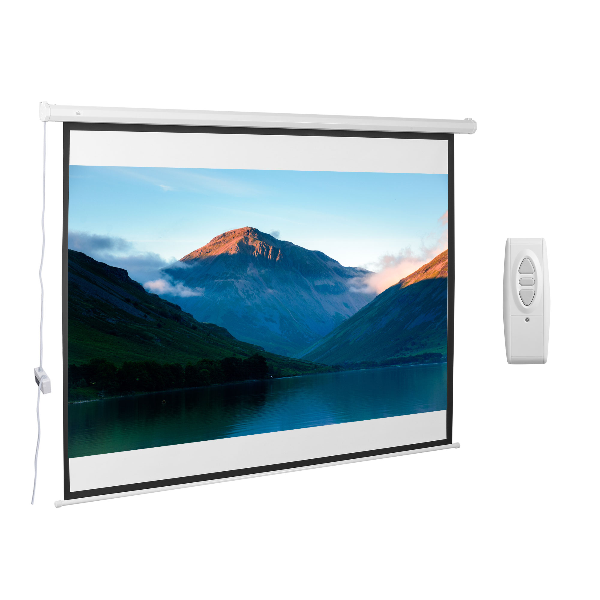 Projectiedoek- Elektrisch, 100 Inch, 4:3, 203x152 cm, Wit