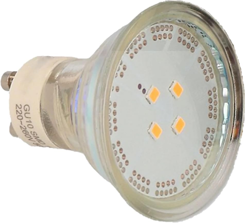 LED Leuchtmittel GU10 Warmweiß 1W (ersetzt 10W) - 80 Lumen, 2700K, 30.000h Lebensdauer, 120° Abstrahlwinkel, Glasgehäuse, Nicht Dimmbar - Energieeffizient für Innenbereiche