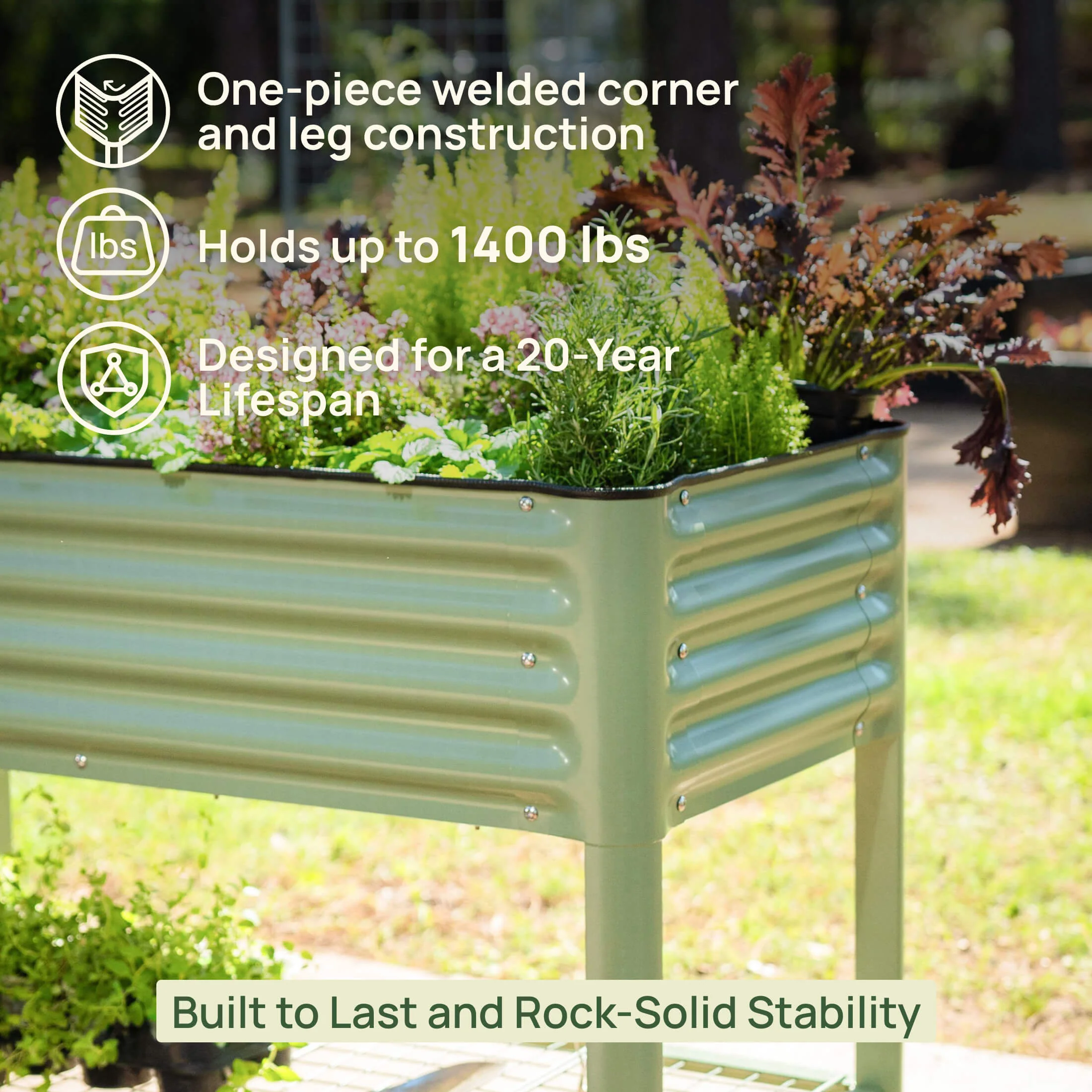 Verhoogde tuinbak �C V-serie 2' x 8'
