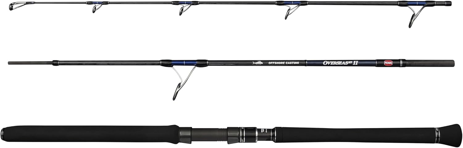 Penn Overseas XT II Offshore Casting Angelrute | Salzwasser-Spinnrute für Thunfisch, Köhler und Großfische | Stickbaits und Weitwurf | Mehrere Größen