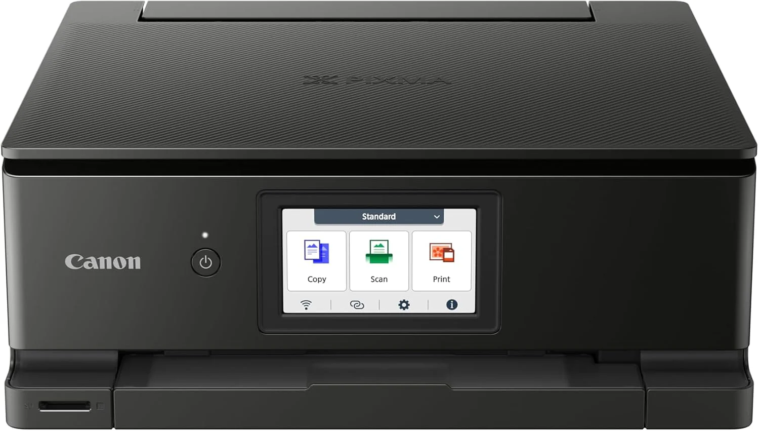 Canon PIXMA TS8750 Multifunctionele printer 3-in-1 (inkjet, printen, kopi?ren, scannen, A4, 10,8 cm touchscreen LCD, wifi, dubbelzijdig afdrukken, 2 papierladen, 2 x 100 vellen, 6 aparte inkten) zwart
