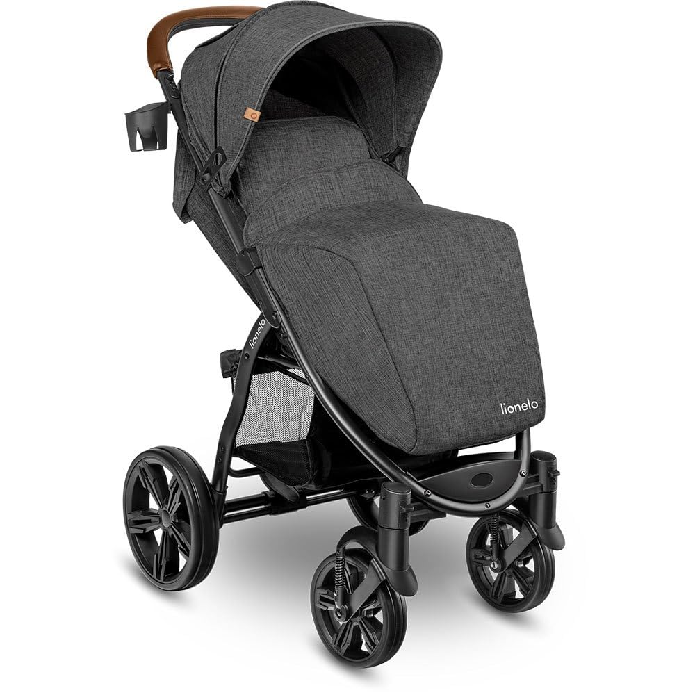 LIONELO Annet Plus Buggy bis 22 kg mit Liegefunktion, Kinderwagen klein zusammenklappbar mit Zubehör, Eva-Schaum-Räder, Moskitonetz, Fußdecke Getränkehalter, Korb