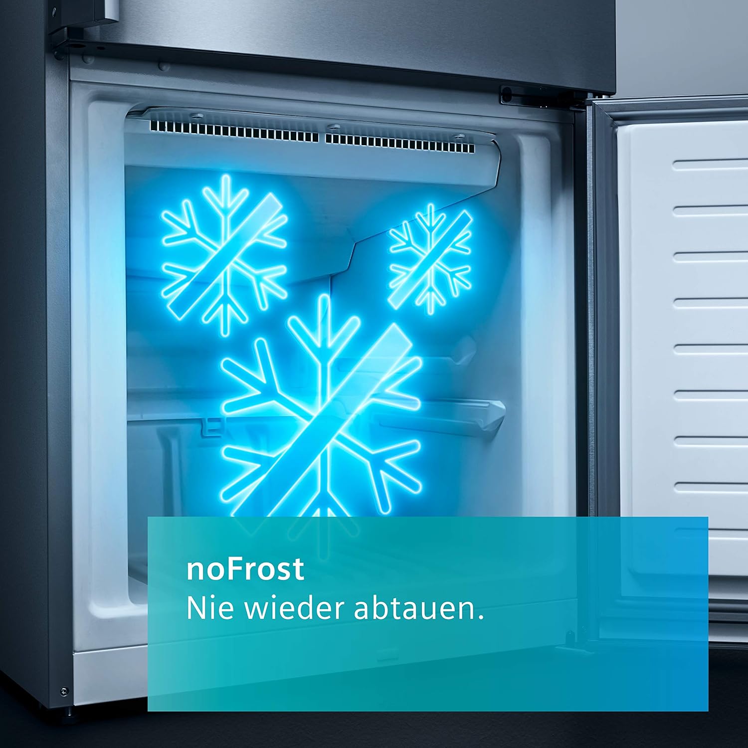 Siemens KF96NVPEA iQ300 Multi-Door-Kühlschrank, 183 x 91 cm, 405 L Kühlen & 200 L Gefrieren, hyperFresh längere Frische, noFrost nie wieder abtauen, superCooling schnellere Kühlung