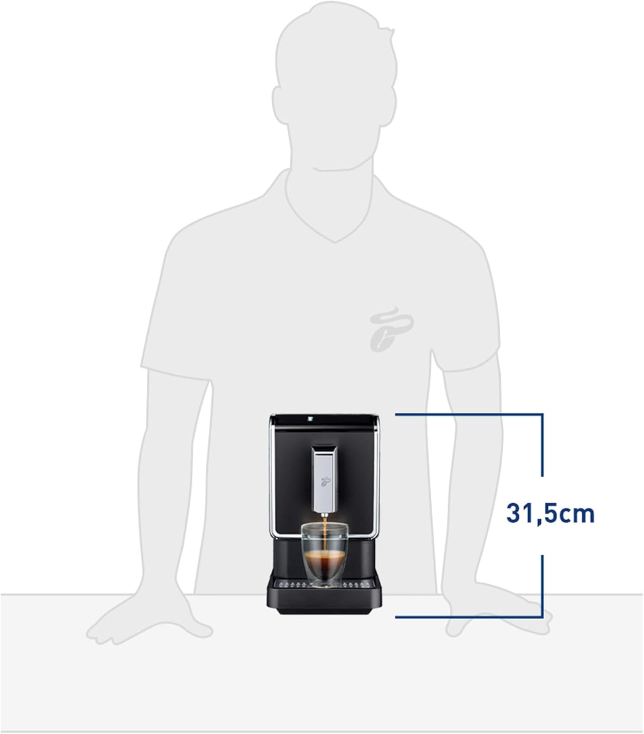 Tchibo Kaffeevollautomat Esperto Pro mit One Touch Funktion für Caffè Crema, Espresso und Milchspezialitäten, Anthrazit