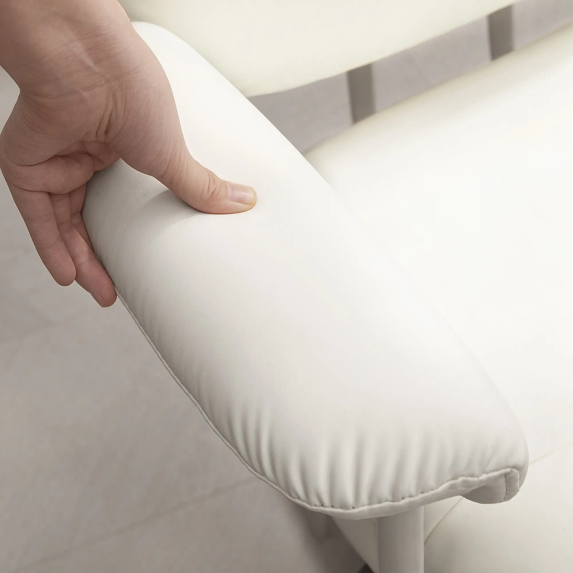 HOMCOM Bureaustoel met Kantelfunctie en Voetensteun Wit