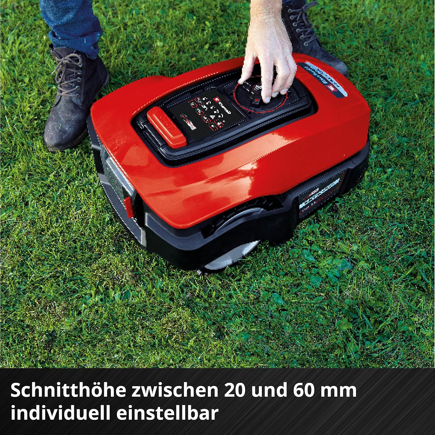 Einhell Mähroboter FREELEXO 1200 LCD BT Power X-Change (Li-Ion, 18 V, Multizonenmäher, Bluetooth App, 18 cm Schnittbreite, inkl. 5,2 Ah Akku, 4 Klemmen, Garage)