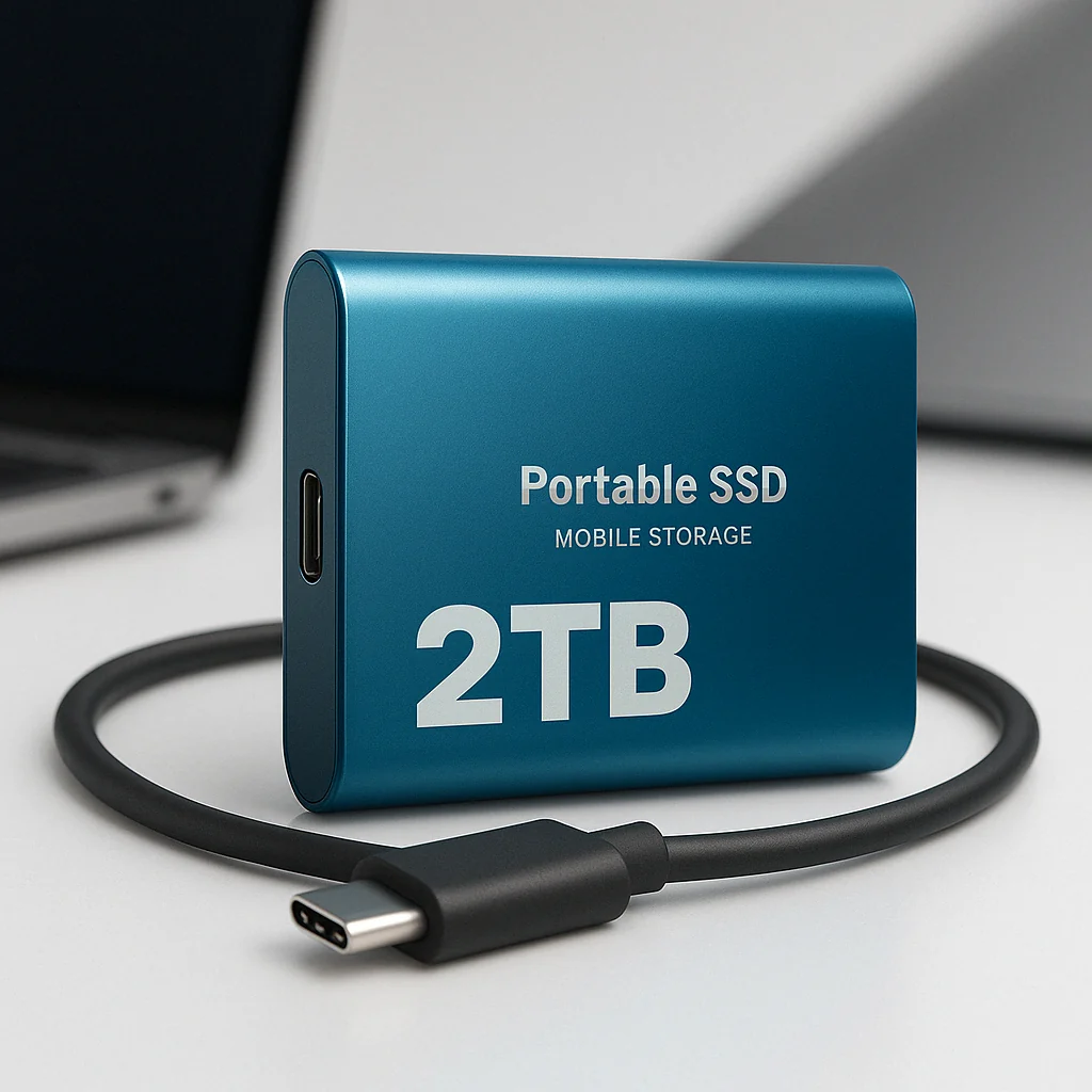 Externe SSD 2TB Festplatte – Ultraschneller Mobiler Speicher für Laptop und PC – Robustes Aluminium Gehäuse & Kompakt