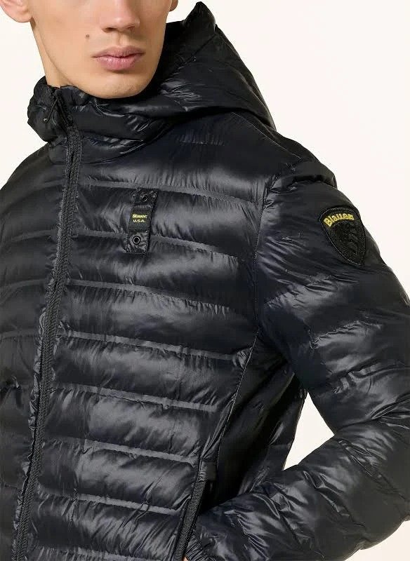 Blue quilted jacket men Charles