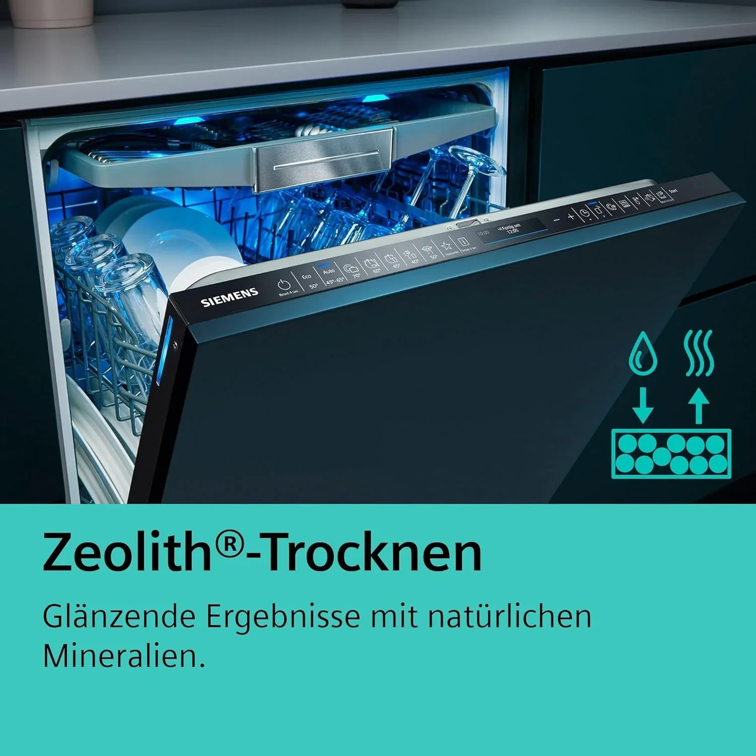 Siemens SN63EX14VE, iQ300 Smarter Geschirrsp��ler, Vollintegrierte Sp��lmaschine mit Besteckschublade, 60 cm, Auto T��r?ffnung dank autoOpen dry, Besonders leise durch iQdrive-Motor, infoLight aquaStop