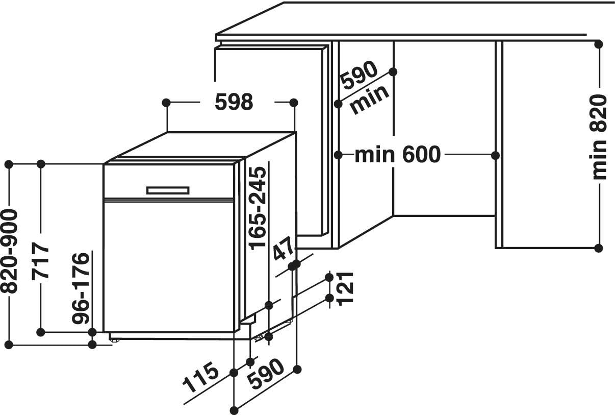 Privileg RUO 3T133 A F X Unterbau-Geschirrspüler 60 cm / 14 Maßgedecke / Fast&Clean 28’ / Auto Door / Push&Go / Option Multizone / Startzeitvorwahl / Vollwasserschutz [Energieklasse D]