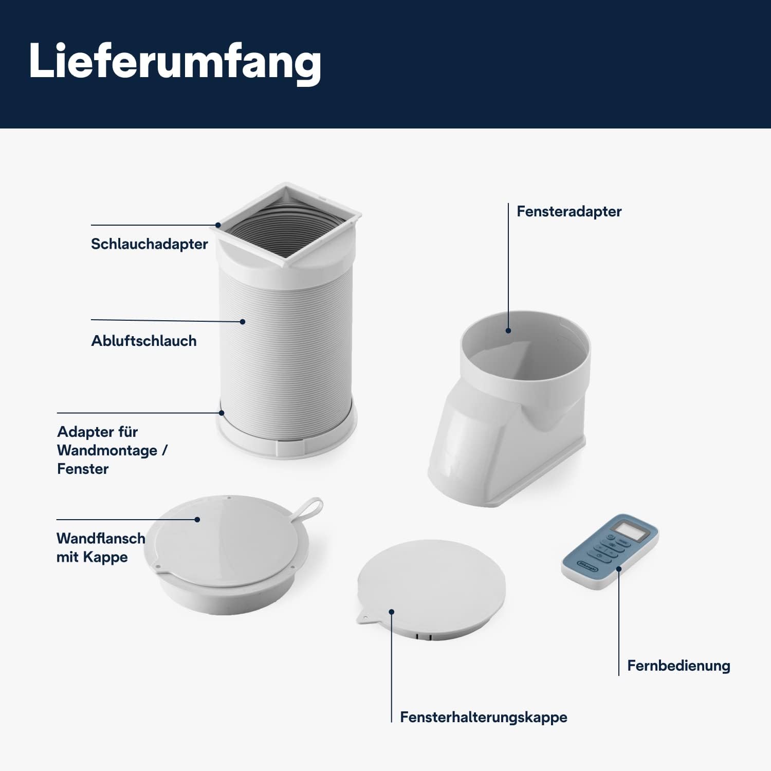 De'Longhi Pinguino PAC EM82, Mobile Klimaanlage für Räume bis zu 80 m³, 9.400 BTU, 2,4 kW, 63 dB, Entfeuchtungsfunktion, Energieklasse A, 24h-Timer, Weiß