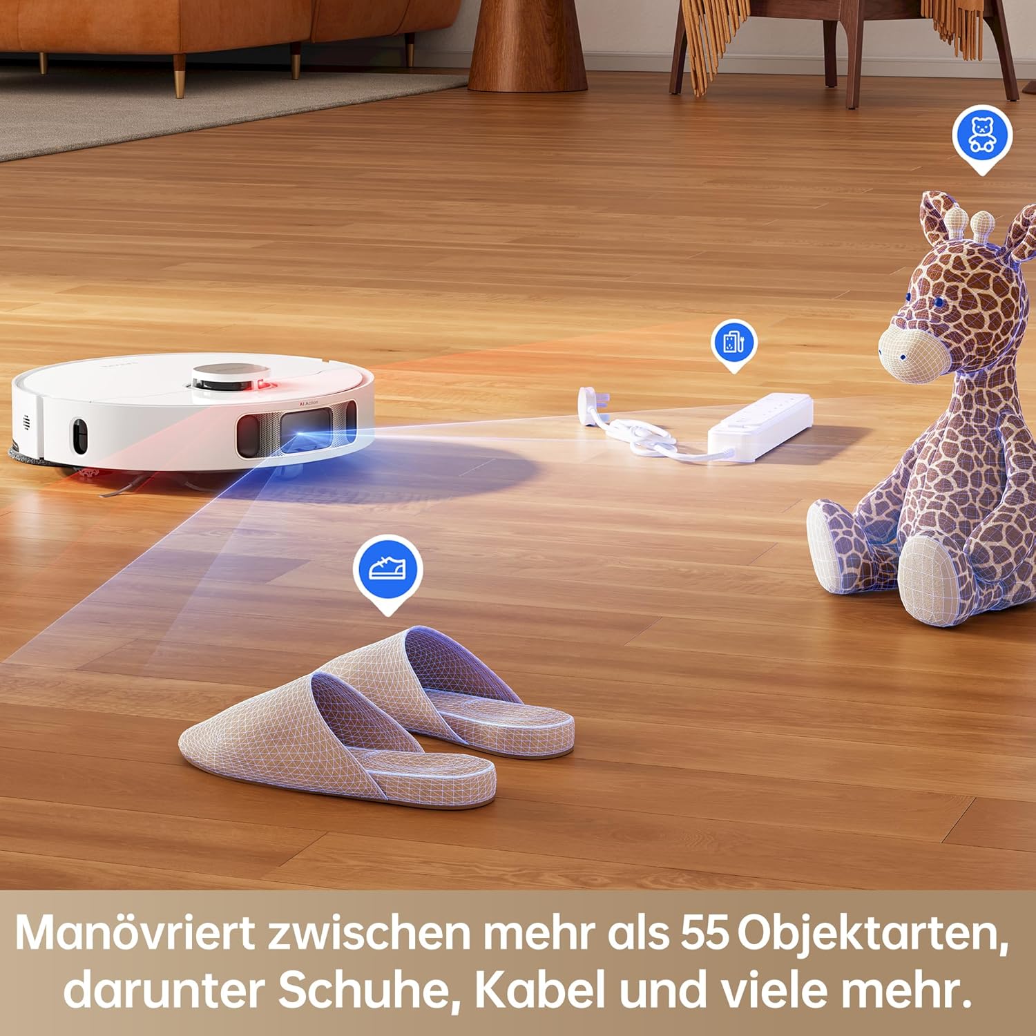 dreame L10s Pro Ultra Heat Roboter Staubsauger mit Automatische Moppreinigung mit heiem Wasser, Moppverlngerung, 7.000 Pa Saugkraft, Doppelte Mopp- und Bodenreinigung, Teppicherkennung