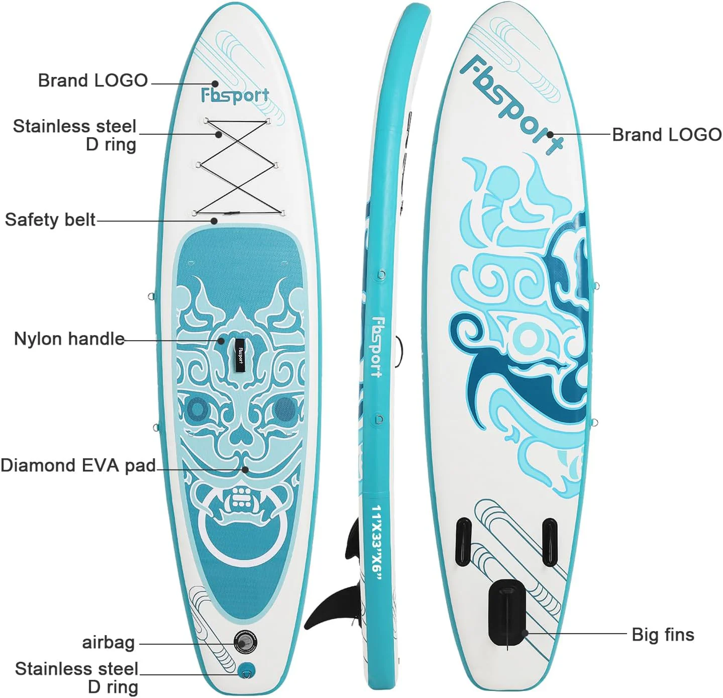 Premium-Stand-Up-Paddle-Board, Yoga-Board mit strapazierf?higem SUP-Zubeh?r und Tragetasche | Breiter Stand, Surf-Kontrolle, rutschfestes Deck, Leine, Paddel und Pumpe f��r Jugendliche und Erwachsene