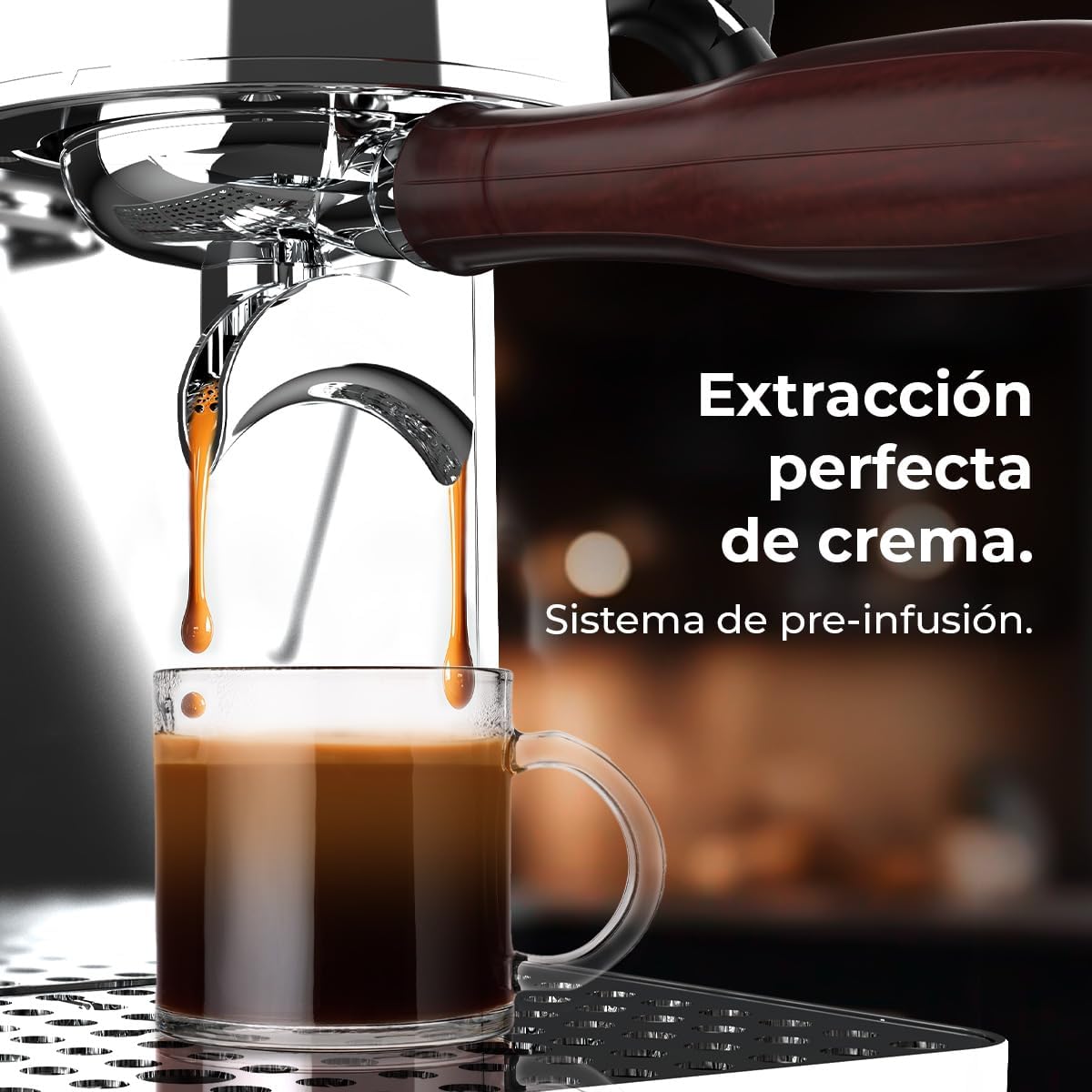 Cecotec Espresso-Kaffeemaschine Barista Baristeo Intima, professionelle Barista-Espressomaschine, Vorbrüh-System, 15 Bar Pumpe, einfaches Befüllen, 1,7L Wassertank und Tassenwärmer