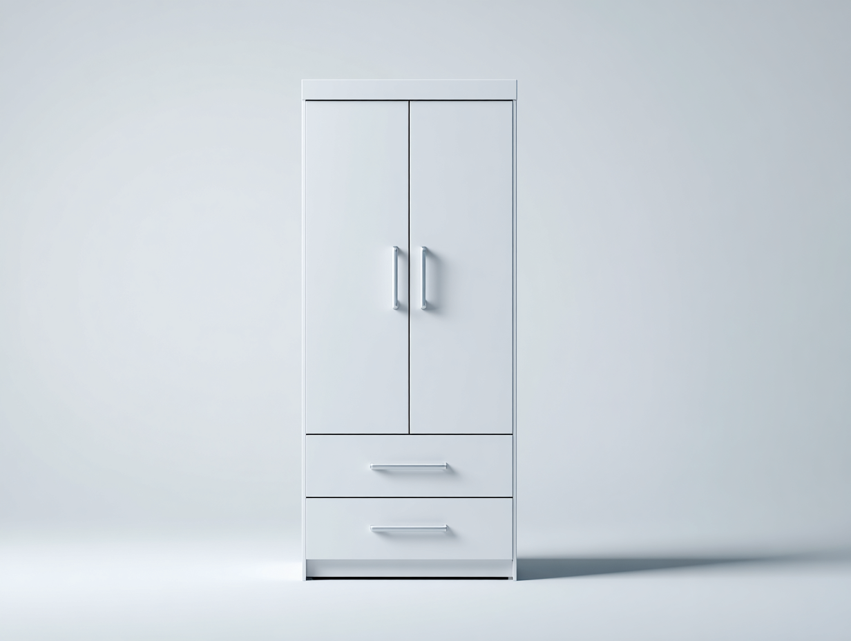 Kleiderschrank Holzwerkstoff 80x55x190 cm - Weiß - modernes Design - für Schlafzimmer