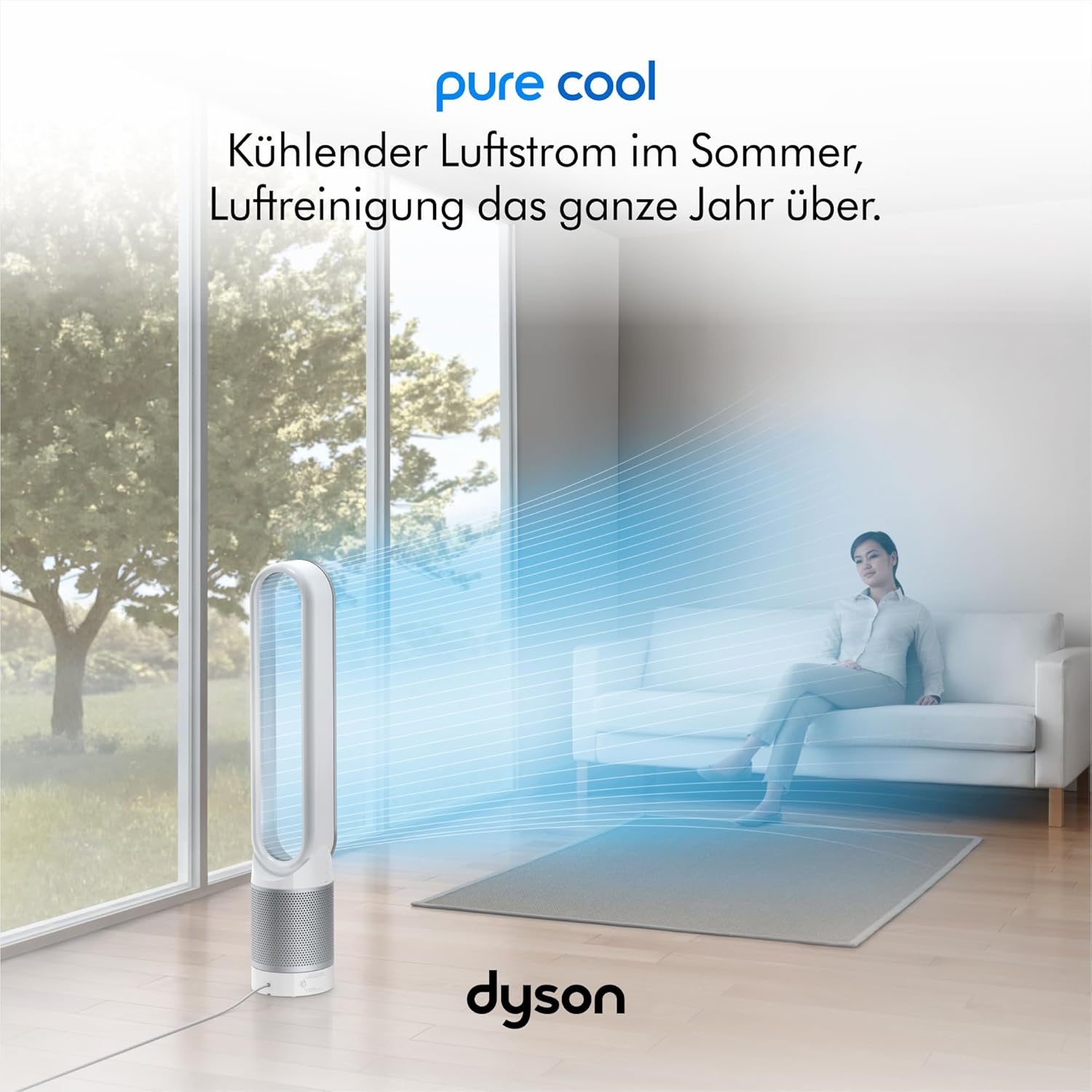 Pure Cool™ TP00 Luftreiniger-Ventilator, Kühlender Luftreiniger Weiß/Silber