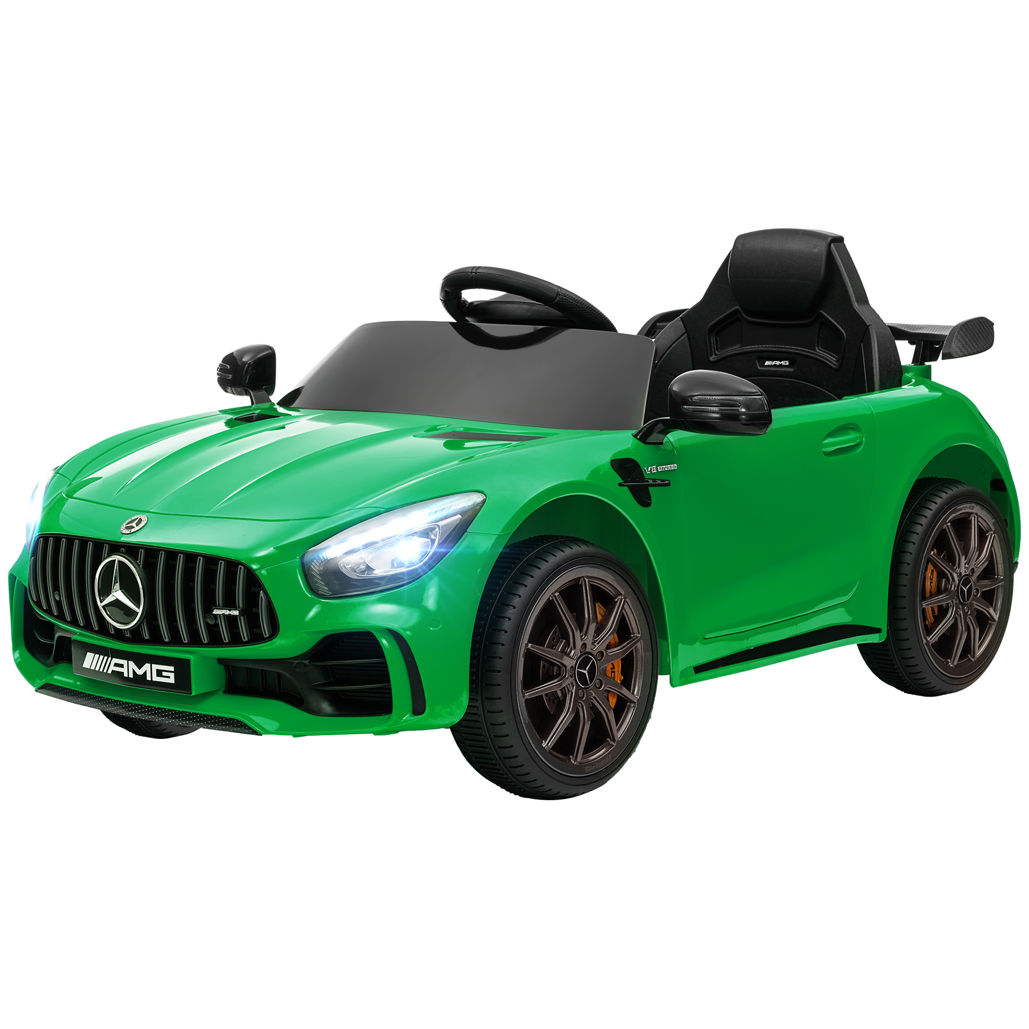 AIYAPLAY Elektrisch Kinderauto, Mercedes, 3-5 km/u, Afstandsbediening, Licht & Muziek, Groen