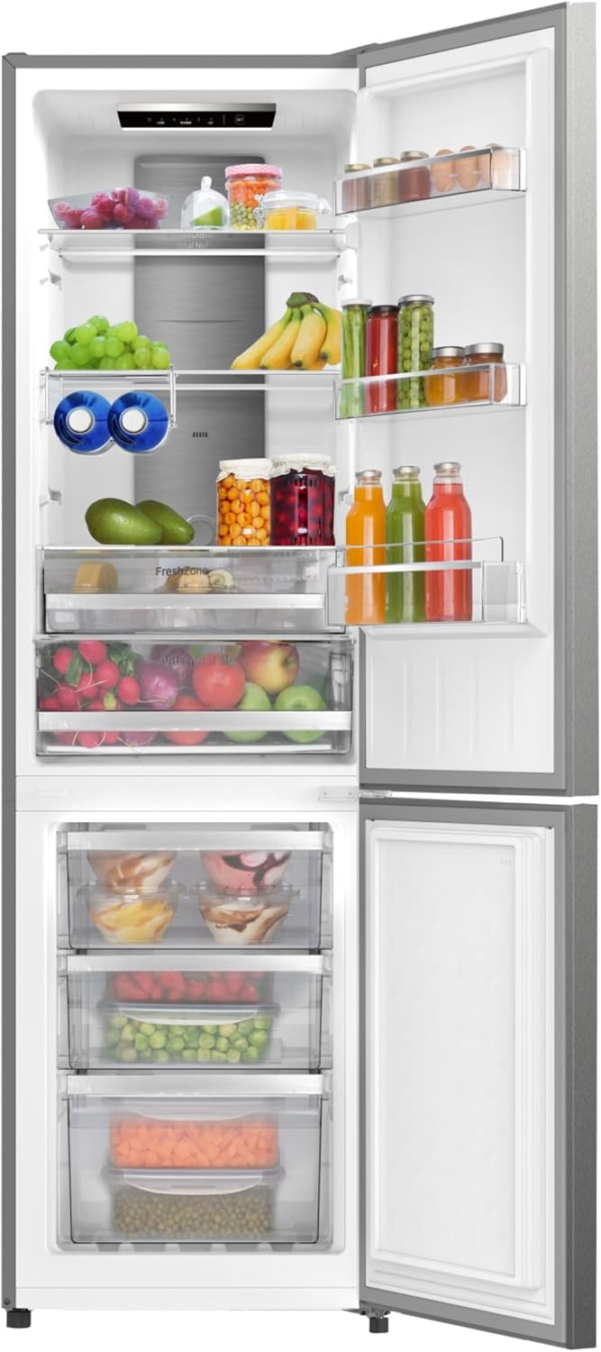 Amica Kühl Gefrierkombination freistehend Total NoFrost 181 x 54 x 59,1 cm 250 l Nutzinhalt VitControlPlus FreshZone elektronische Steuerung - Edelstahloptik