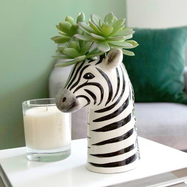 Ceramic Zebra Vase