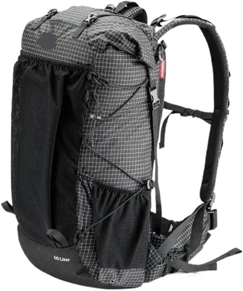 Generisch Wanderrucksack Outdoor-Sporttasche 60 plus 5L großes Fassungsvermögen Camping Reise wasserdichter Rucksack(40L Black)
