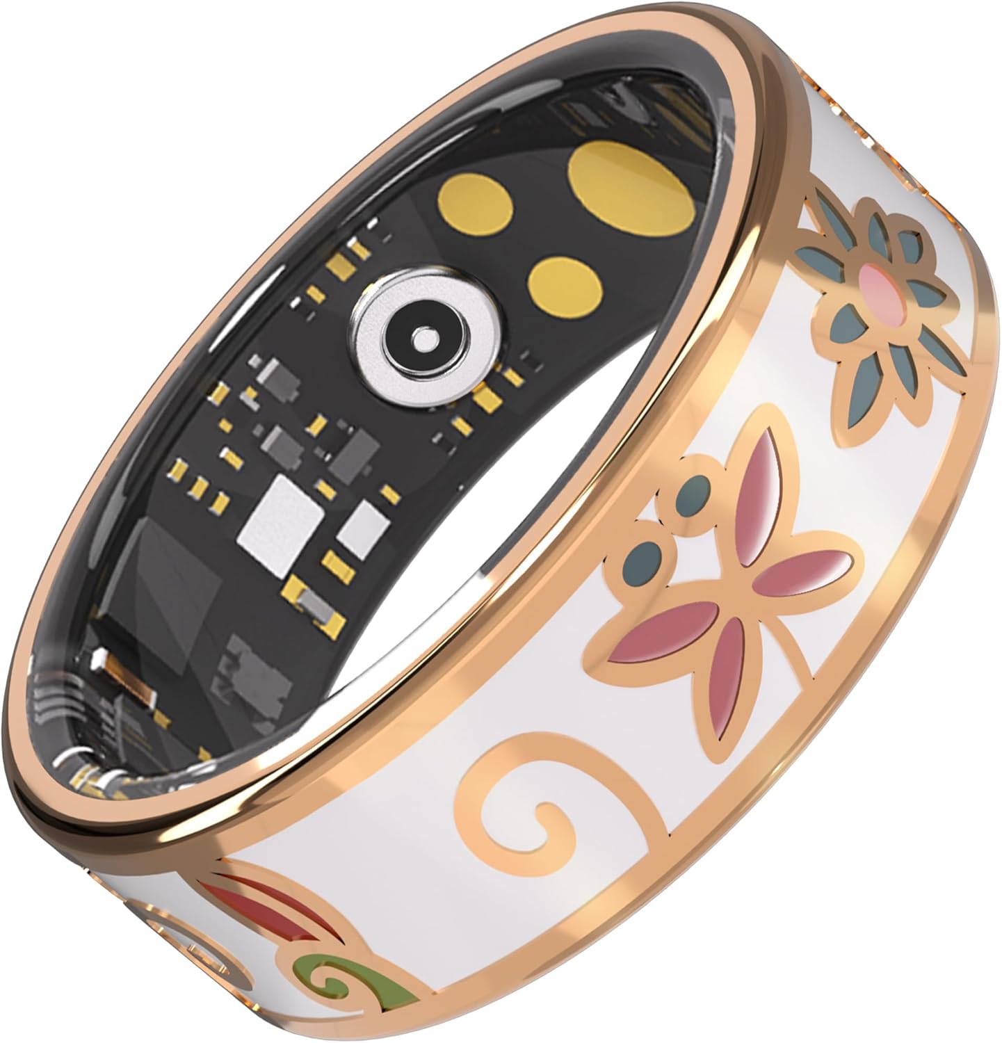 Enamel Craft Smart Ring für Damen & Herren - Keine Abonnementgebühr Fitness Tracker mit Schlaf-Tracking, Herzfrequenz, SpO2 - IP68 Wasserdicht für iPhone Android - Aktivitätstracker Fernbedienung