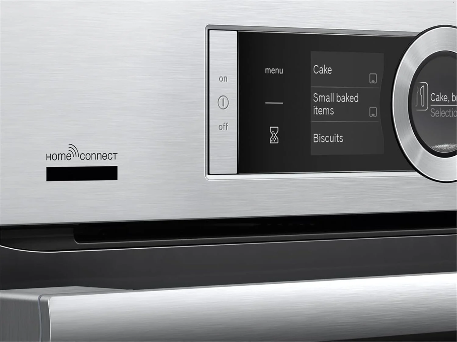 Bosch HMG7361B1, Serie 8 smarter Einbau-Backofen mit Mikrowellenfunktion, 60 x 60 cm, Made in Germany, Schwarz, Air Fry, Digitaler Bedienring, Touchdisplay, Automatikprogramme, Reinigungsunterst��tzung
