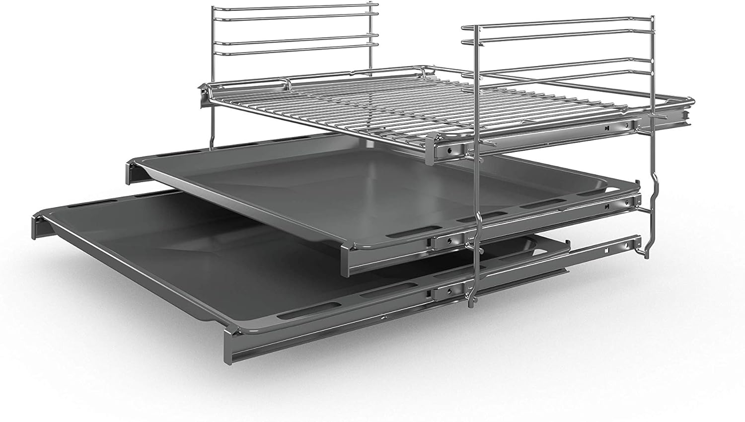 Bosch HKR39C250 Serie 4 Elektro-Standherd, 60 cm breit, EcoClean Direct Reinigungshilfe, 3D Heißluft Backen auf 3 Ebenen, LED-Display-Steuerung, erweiterbare Kochzone für großes Kochgeschirr