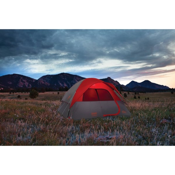 Coleman Flatwoods II Dome Tent – Gray/Red – 6-Person