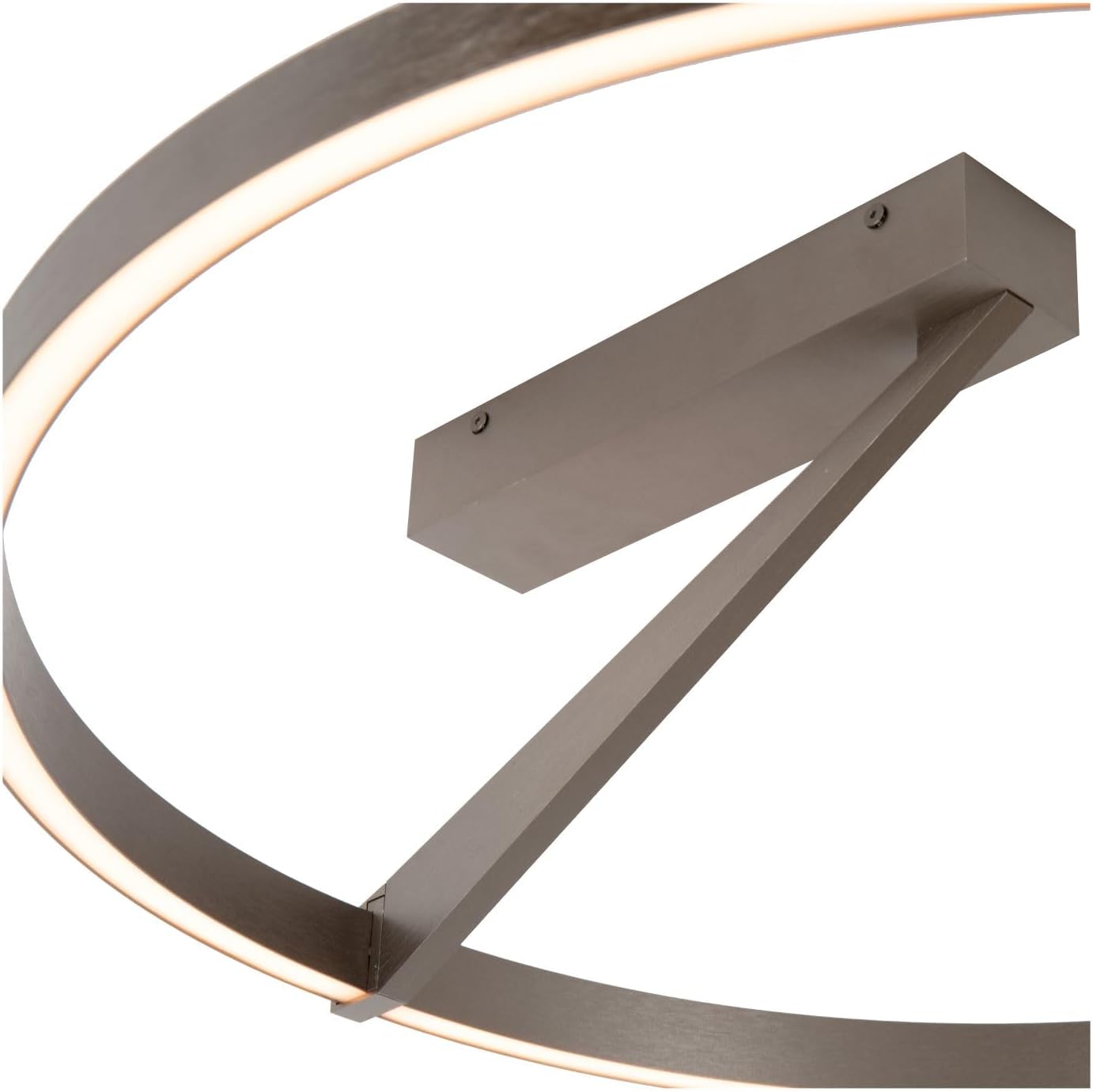 Licht-Erlebnisse LED Deckenleuchte Aluminium Grau Wohnzimmer Bad Fernbedienung Lichtring wohnlich 2200 K warmweiß L:60 cm Deckenlampe Modern