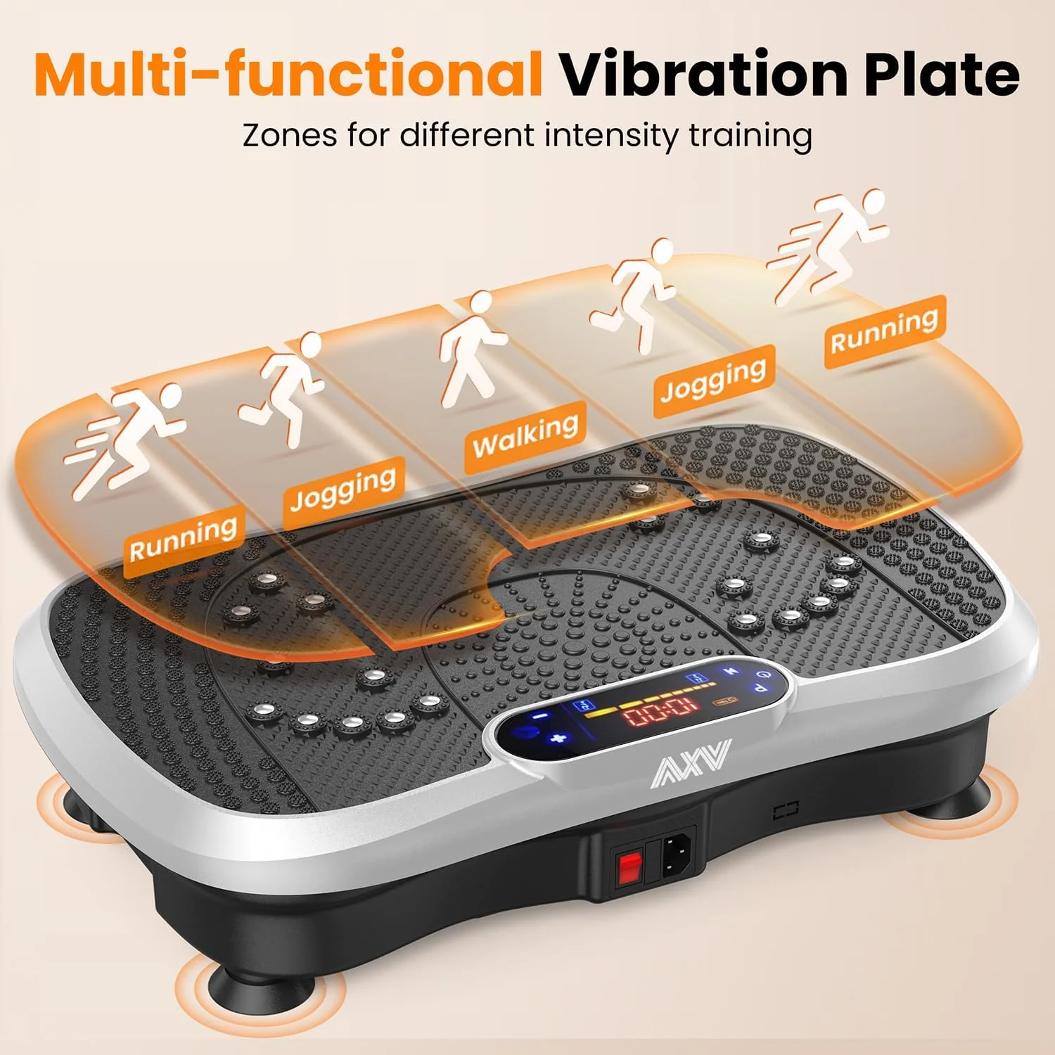 AXV Vibration Plate Fitness Platform Trainer Suitable for men and women to lose weight and burn fat at the gym