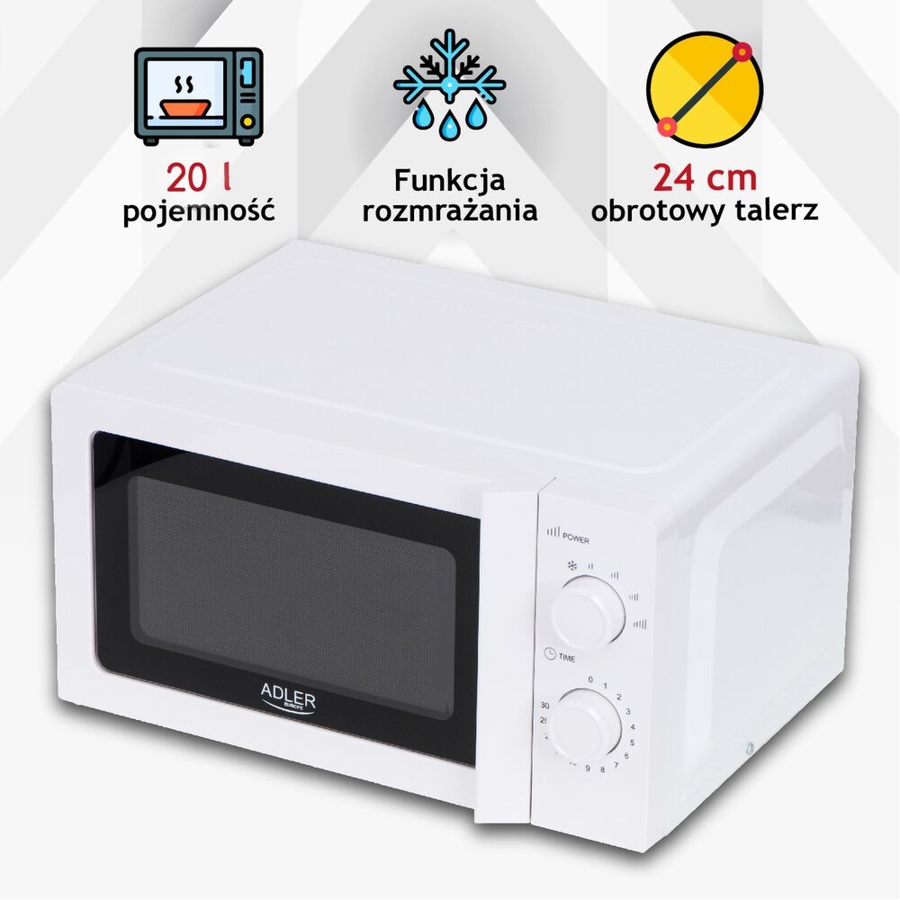 Kuchenka mikrofalowa Adler, 20 l, 5 poziomów mocy