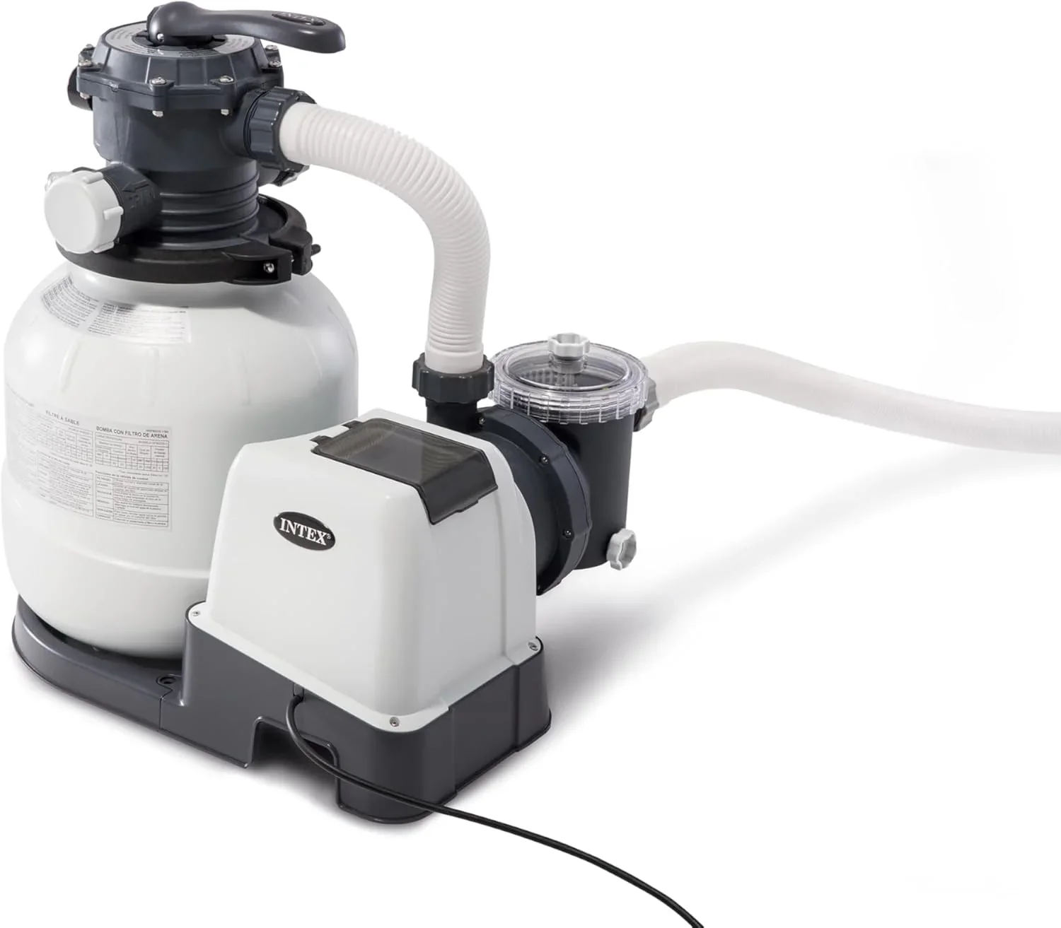 Intex 55228 – Krystal Clear Sand Treatment Plant 12,000 L/H, Pool Sand Purifier, Pool Filter, Pool Pump/For Detachable Pools up to 66,000 L., 6 Functions and Locking System