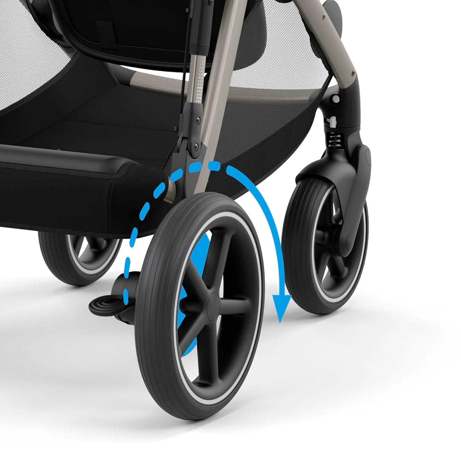CYBEX Gold Kinderwagen e-GAZELLE S, Ab Geburt bis ca. 4 Jahre, Max. 22 kg (Single-Modus) / 2x 22 kg (Duo-Modus), All-in-1-System mit E-Antrieb und 20+ Konfigurationen, Moon Black