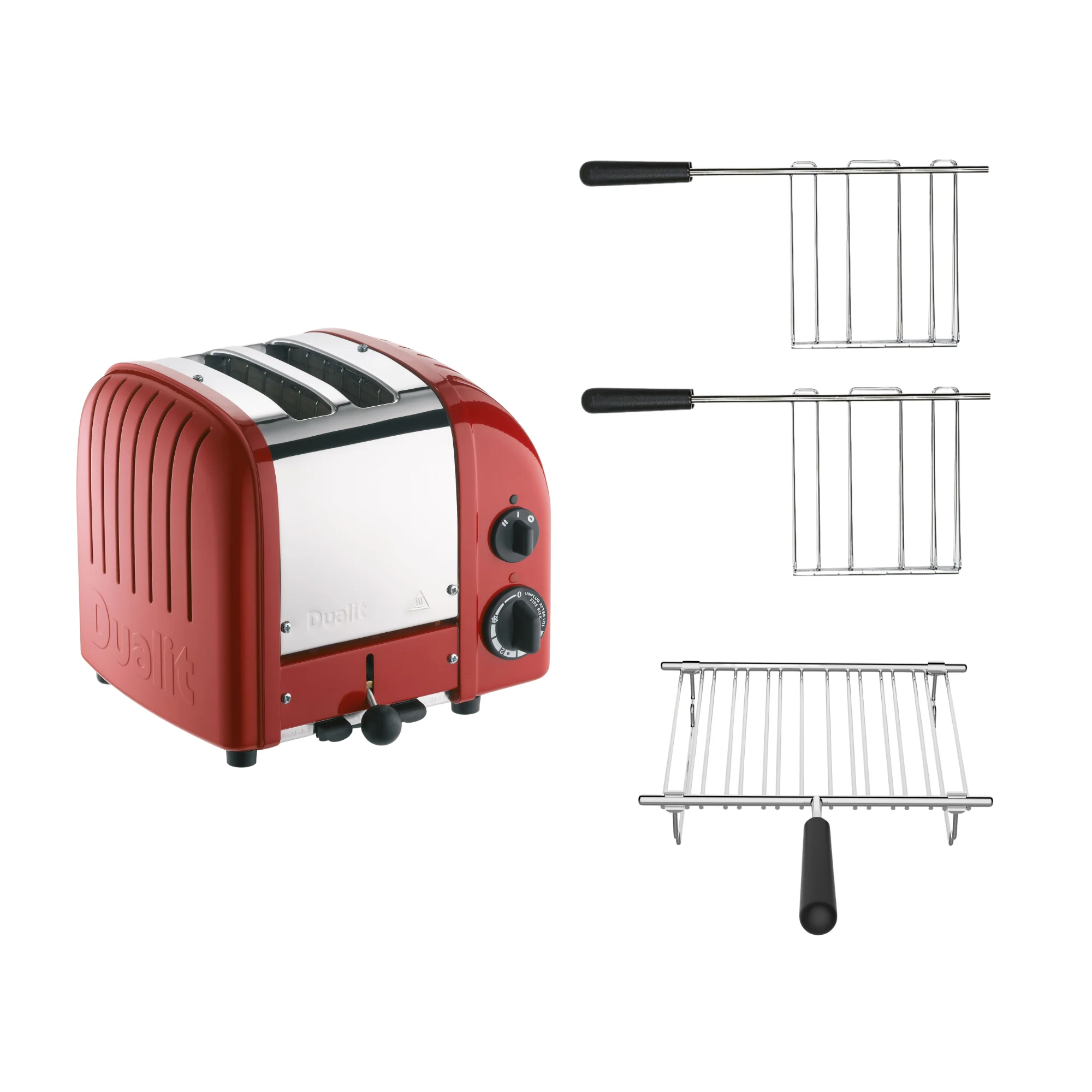 2025 Dualit Toaster Set 3 �C 2-sleuf Toaster met Broodjeshouder en Twee Sandwichklemmen